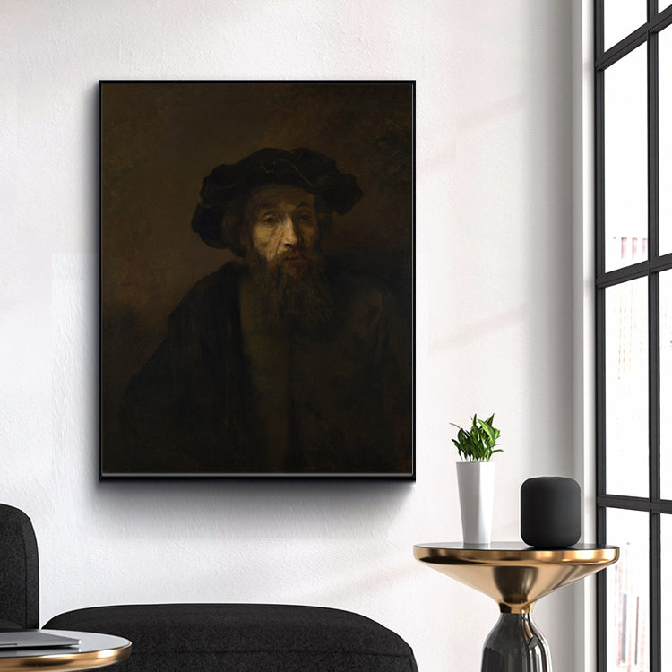 A Bearded Man in a Cap  by Rembrandt Harmenszoon van Rijn