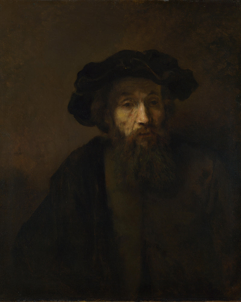 A Bearded Man in a Cap  by Rembrandt Harmenszoon van Rijn