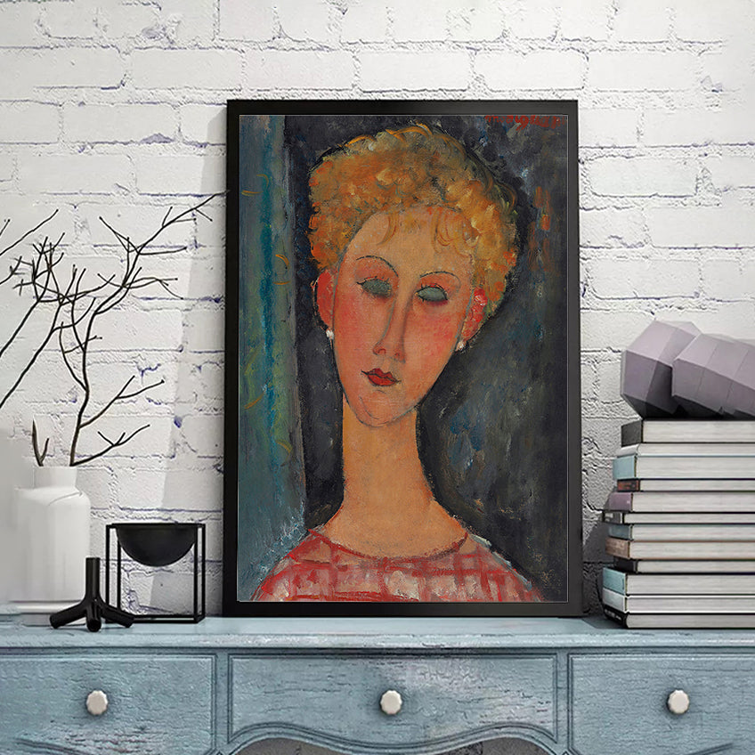 A Blond Wearing Earings  by Amedeo Modigliani