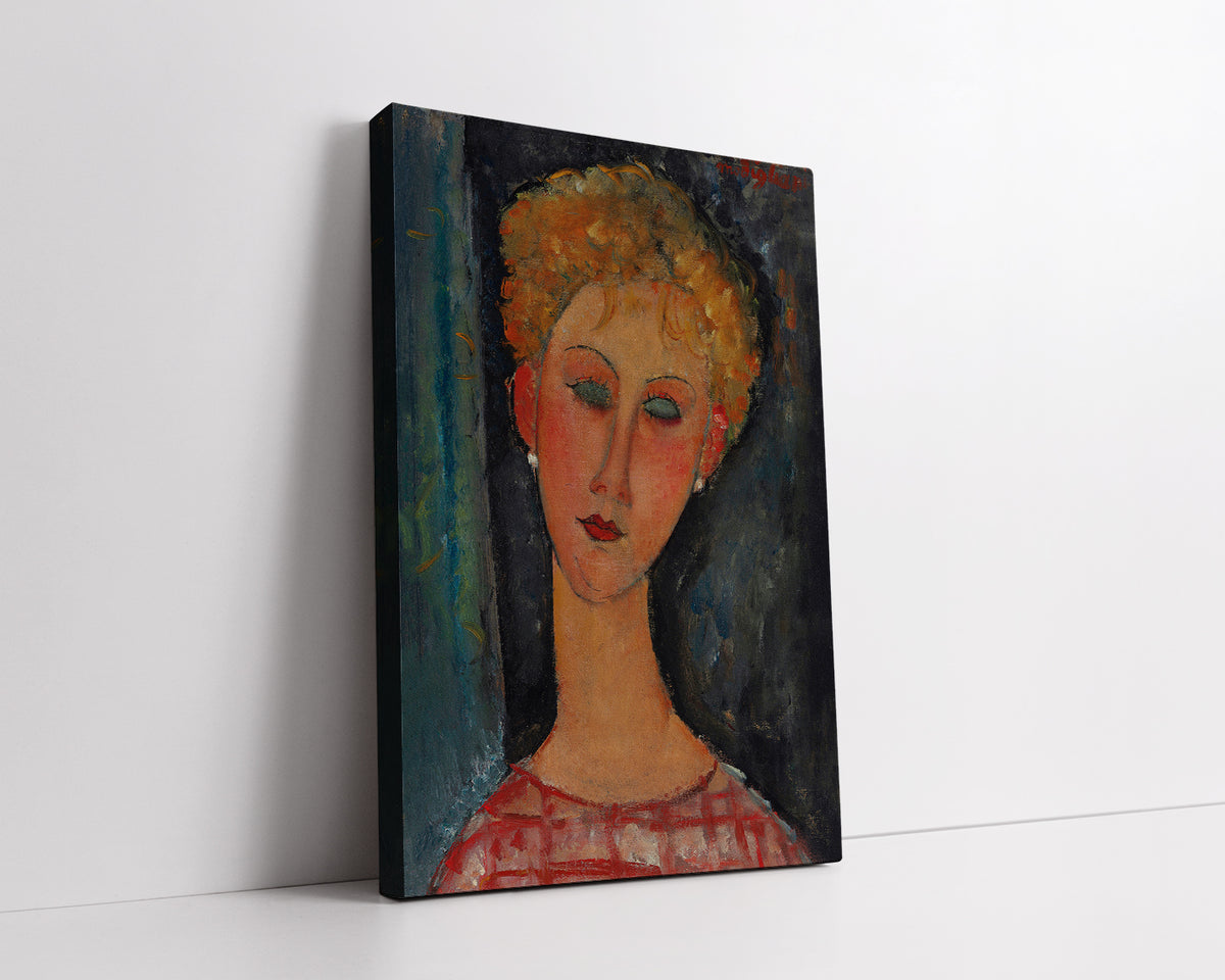 A Blond Wearing Earings  by Amedeo Modigliani