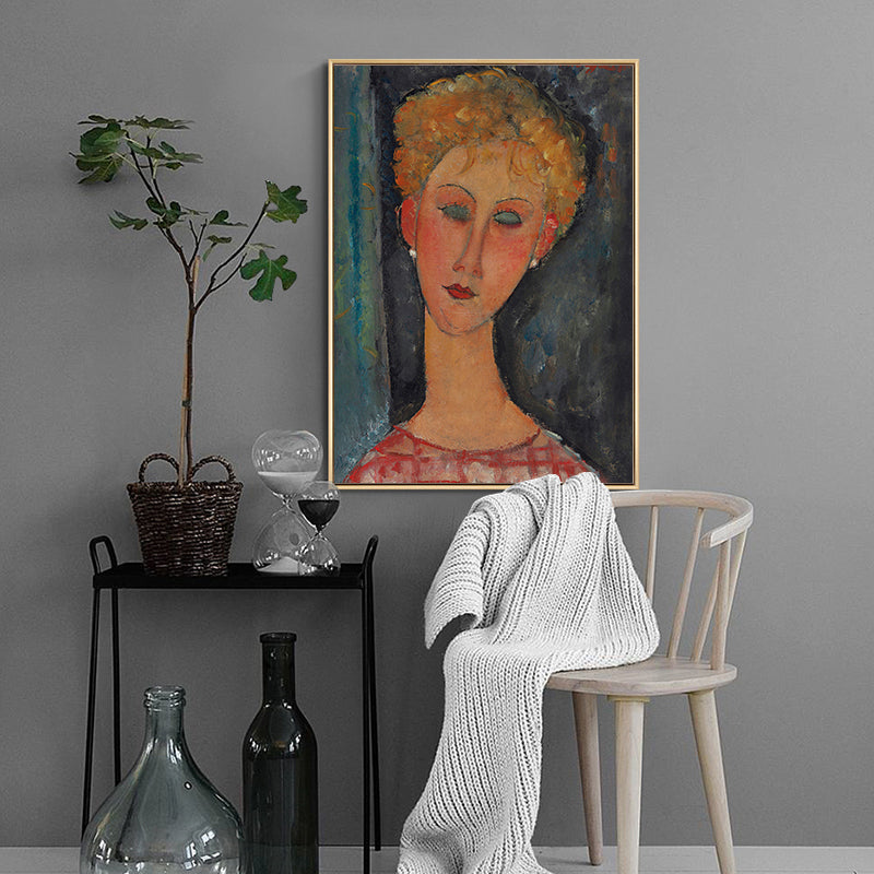 A Blond Wearing Earings  by Amedeo Modigliani
