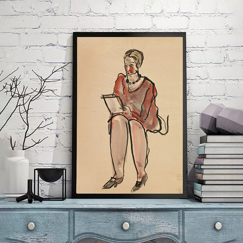 A Lady Drawing by San Yu