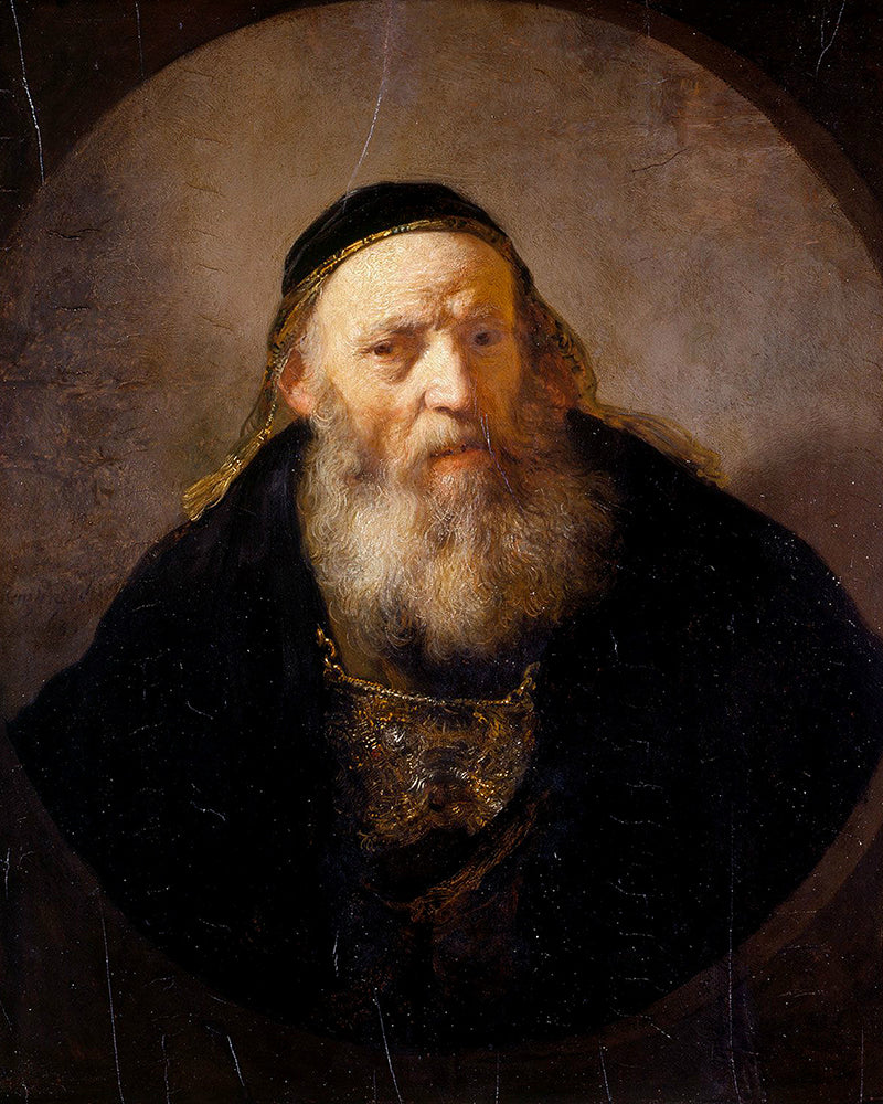 A Rabbi with a Cap by Rembrandt Harmenszoon van Rijn