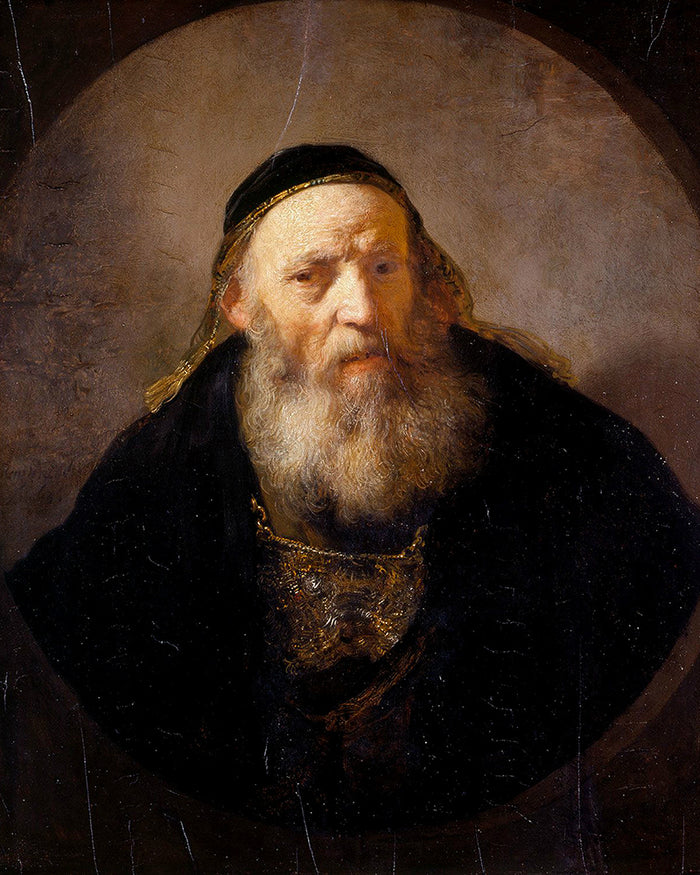 A Rabbi with a Cap by Rembrandt Harmenszoon van Rijn