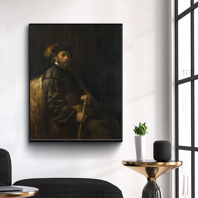 A Seated Man with a Stick by Rembrandt Harmenszoon van Rijn