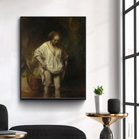 A Woman Bathing in a Stream  by Rembrandt Harmenszoon van Rijn
