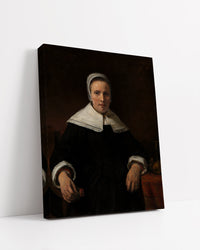 A Woman Holding a Pink by Rembrandt Harmenszoon van Rijn