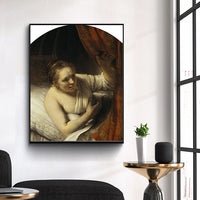 A Woman In Bed by Rembrandt Harmenszoon van Rijn