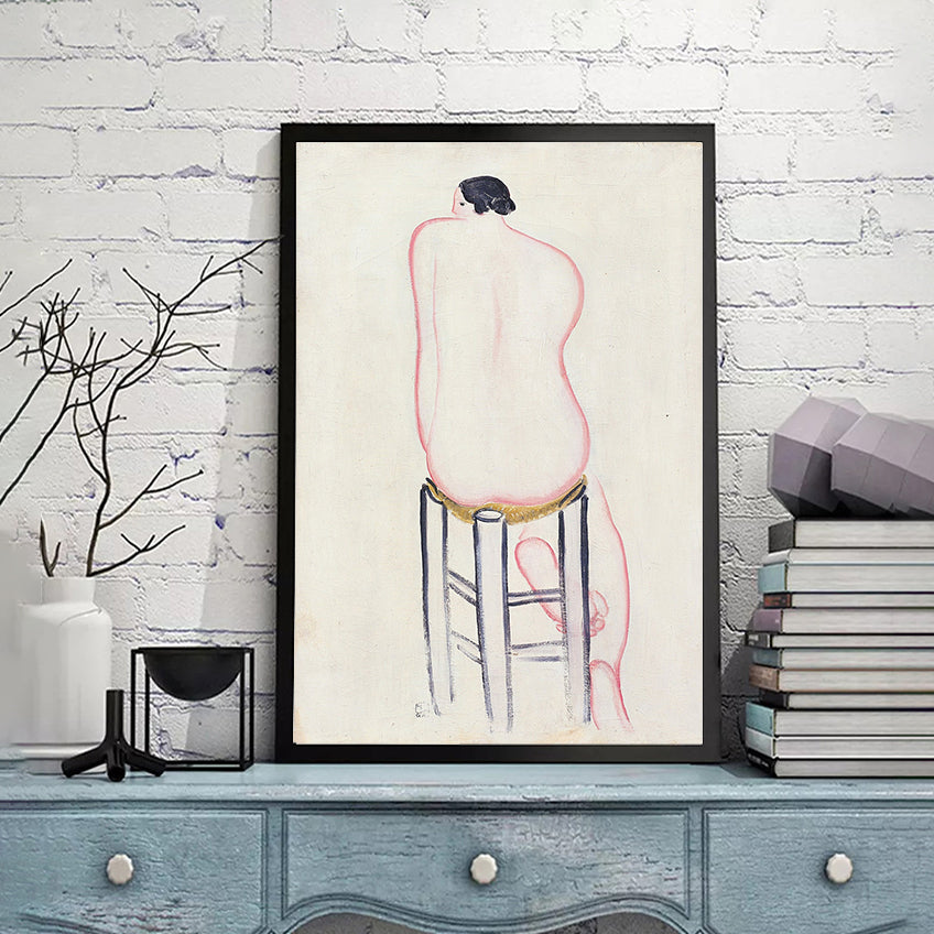 Académie de dos, sur tabouret by San Yu