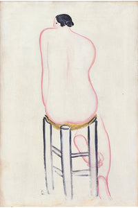 Académie de dos, sur tabouret by San Yu