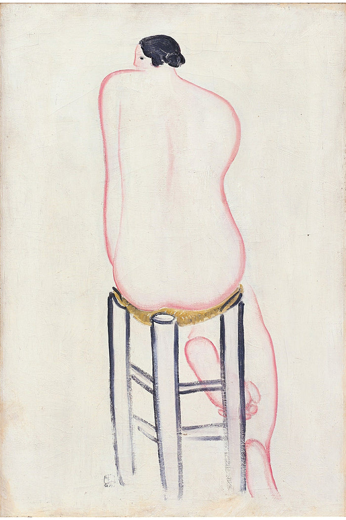 Académie de dos, sur tabouret by San Yu