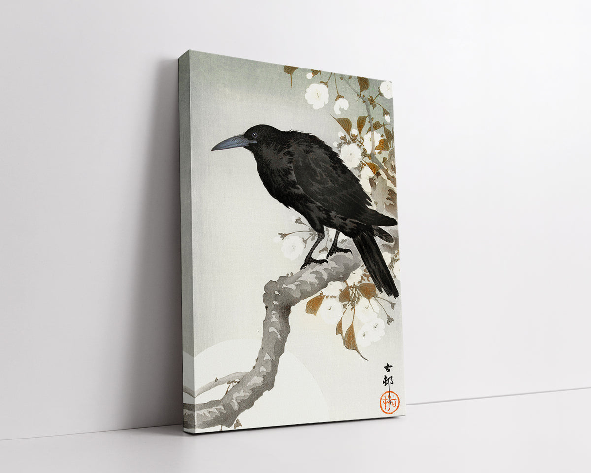 A crow and the full moon by Ohara Koson
