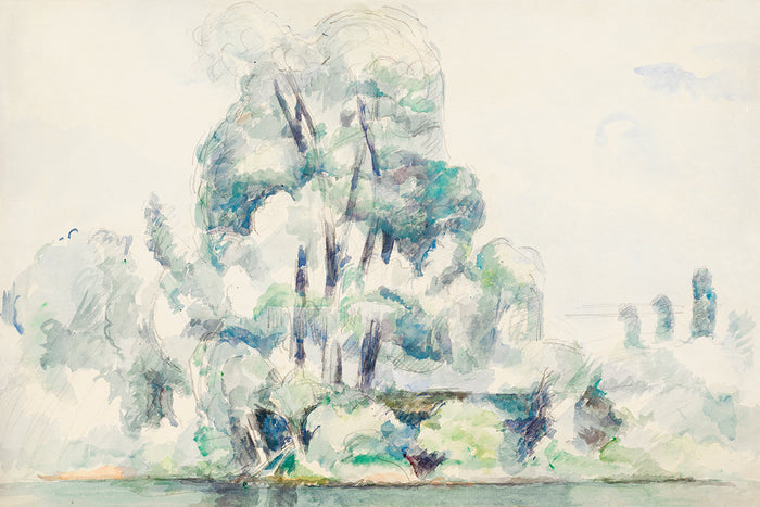 Banks of the Seine at Médan  by Paul Cezanne