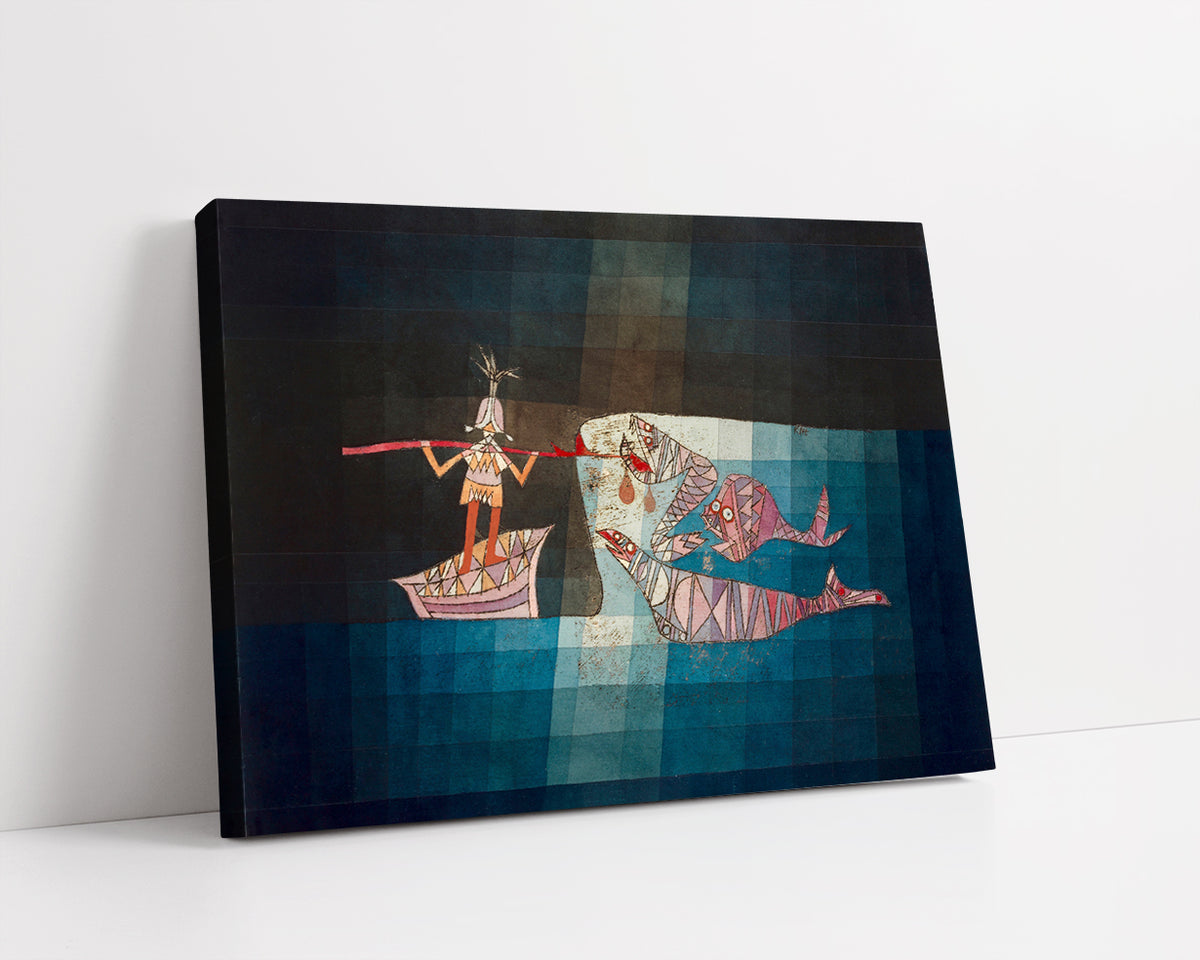Battle scene from the funny and fantastic opera "The Seafarers" by Paul Klee