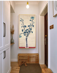 Blue Chrysanthemums in a Glass Vase by San Yu