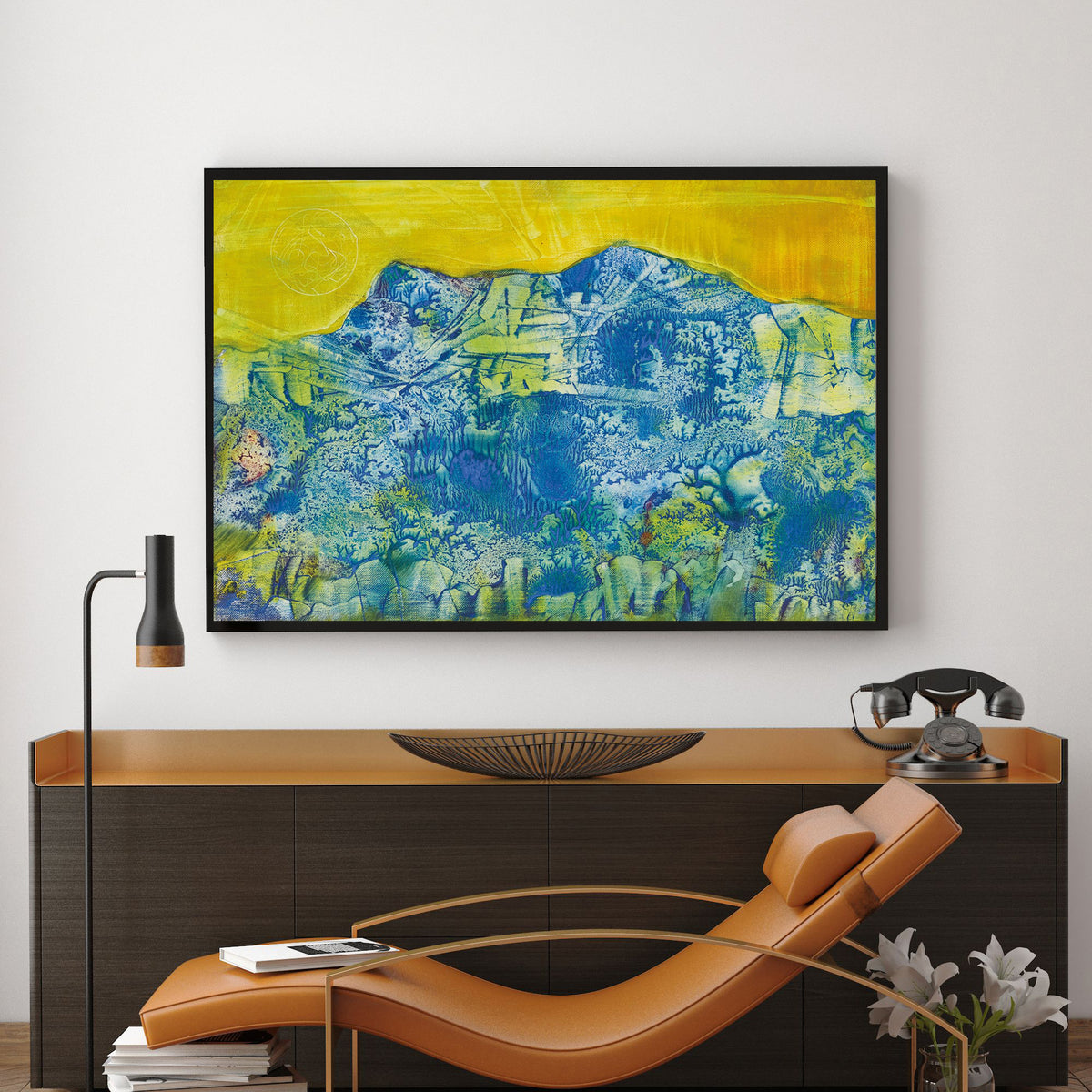 Blue Mountain and Yellow Sky  by Max Ernst