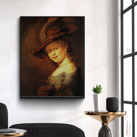 Bust of Young Woman Smiling by Rembrandt Harmenszoon van Rijn
