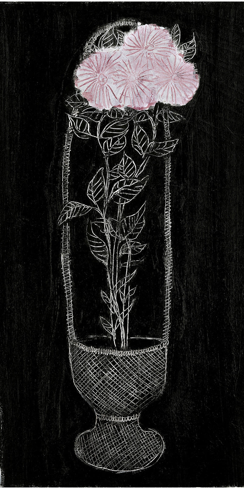 Chrysanthèmes roses dans une corbeille  by San Yu