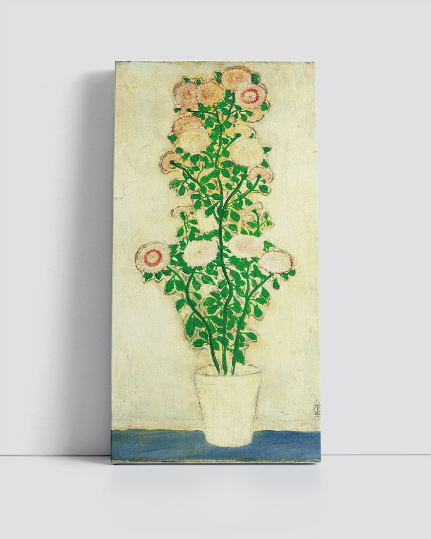 Chrysanthemums with Green Leaves by San Yu