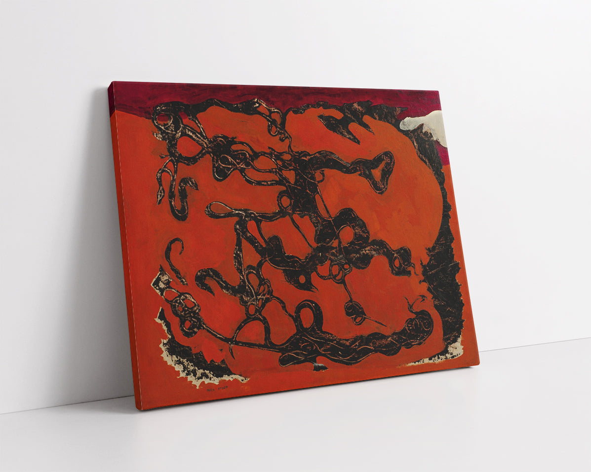 Colombes Noires Sur Fond Rouge by Max Ernst
