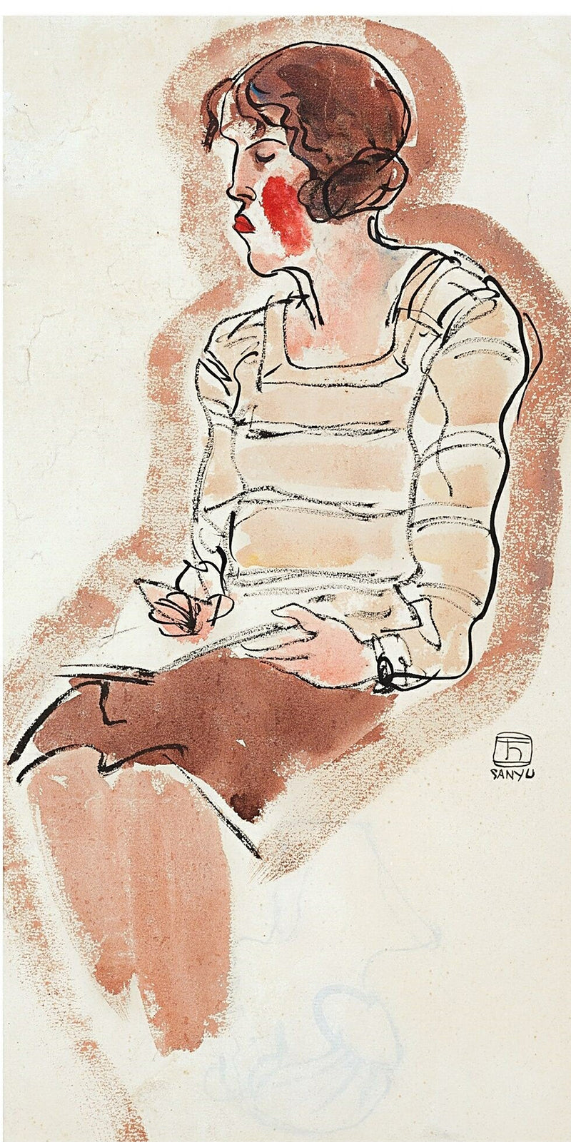 FEMME À LA BLOUSE RAYÉE by San Yu