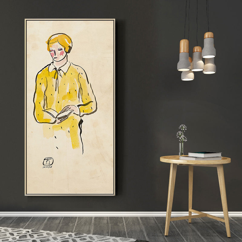 Femme à la robe jaune à pois by San Yu