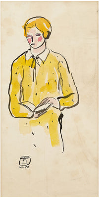 Femme à la robe jaune à pois by San Yu