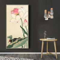 Gallinule with Lotus Flowers by Ohara Koson
