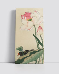 Gallinule with Lotus Flowers by Ohara Koson