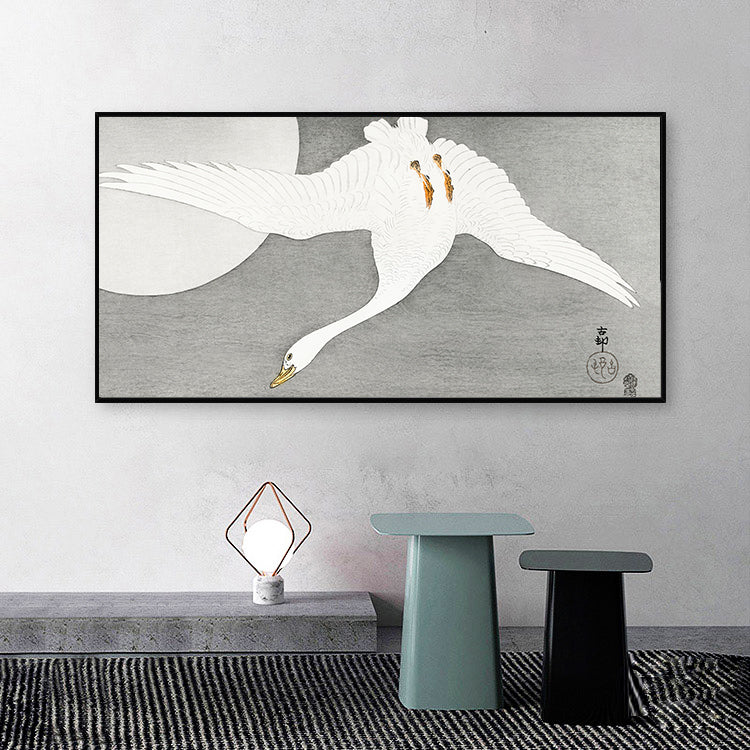 Goose at full moon by Ohara Koson