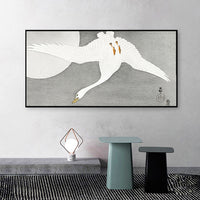 Goose at full moon by Ohara Koson