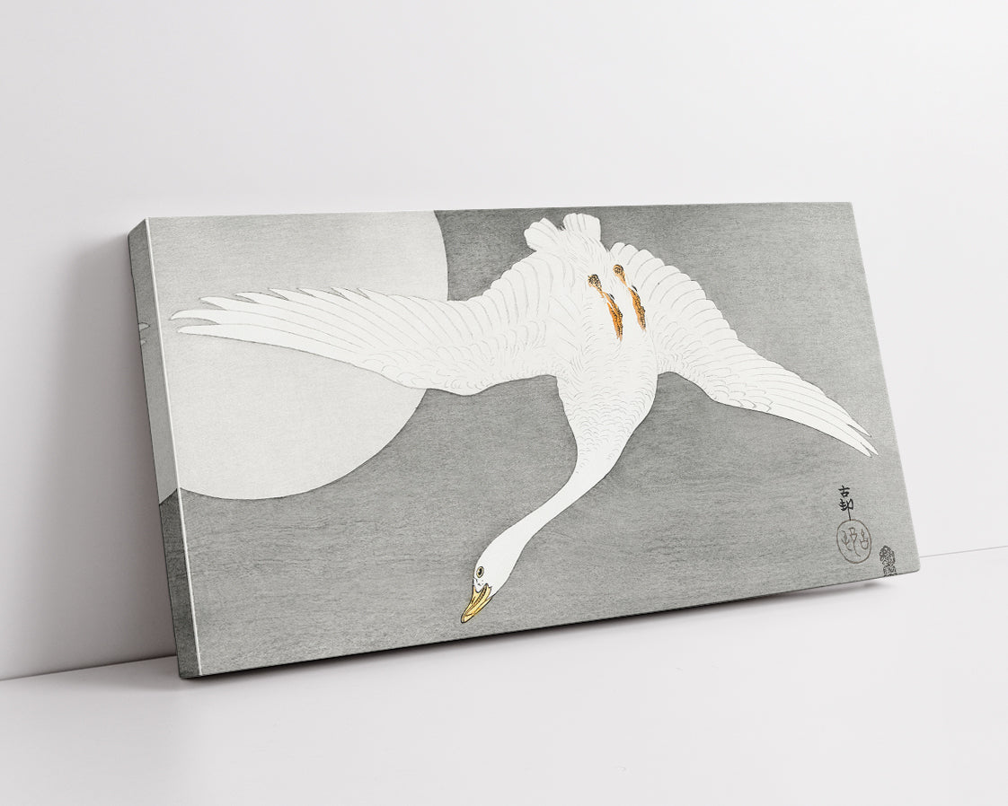Goose at full moon by Ohara Koson