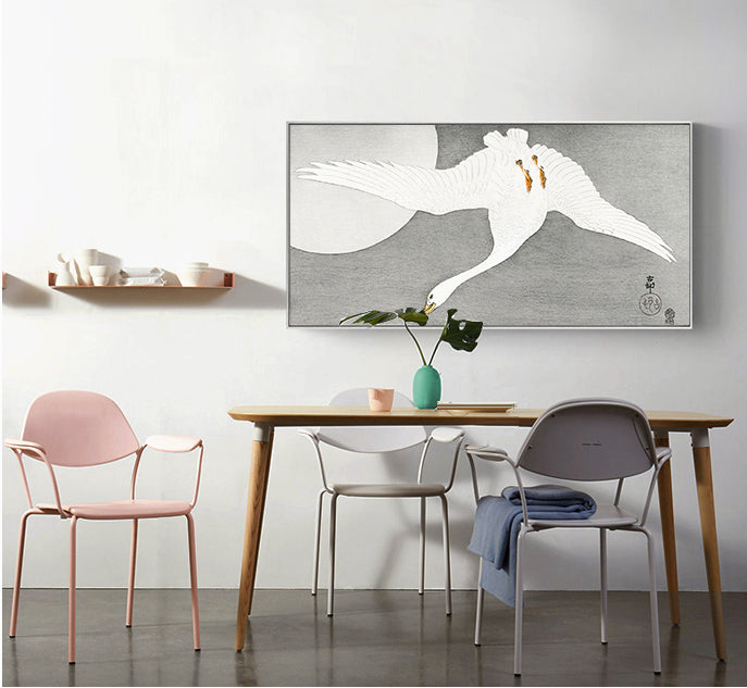 Goose at full moon by Ohara Koson