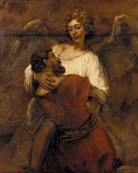 Jacob Wrestling with the Angel by Rembrandt Harmenszoon van Rijn