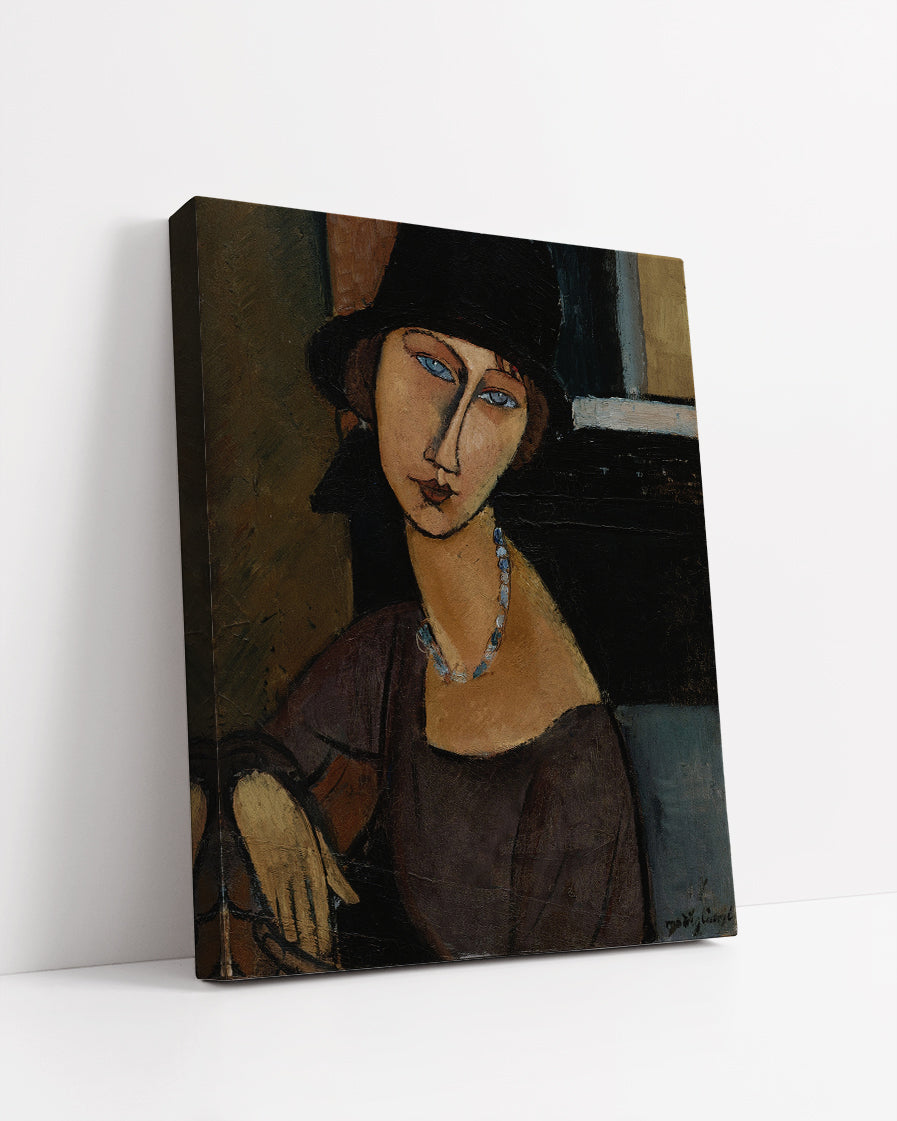 Jeanne Hebuterne with Hat and Necklace by Amedeo Modigliani