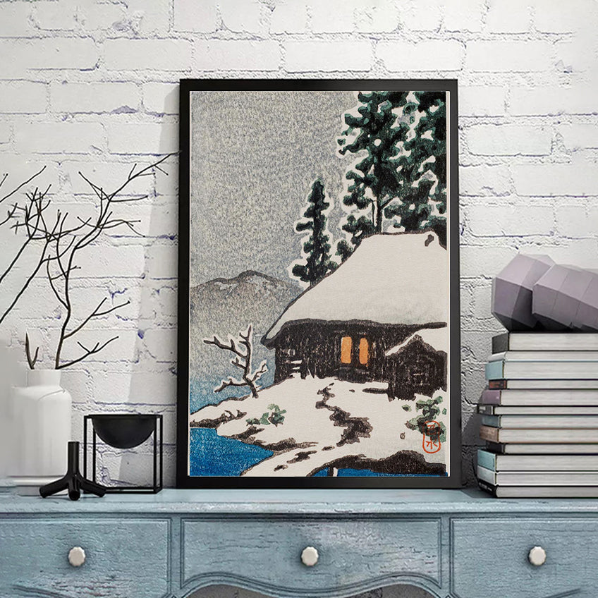 Farm house Under Snowy Trees by Kawase Hasui