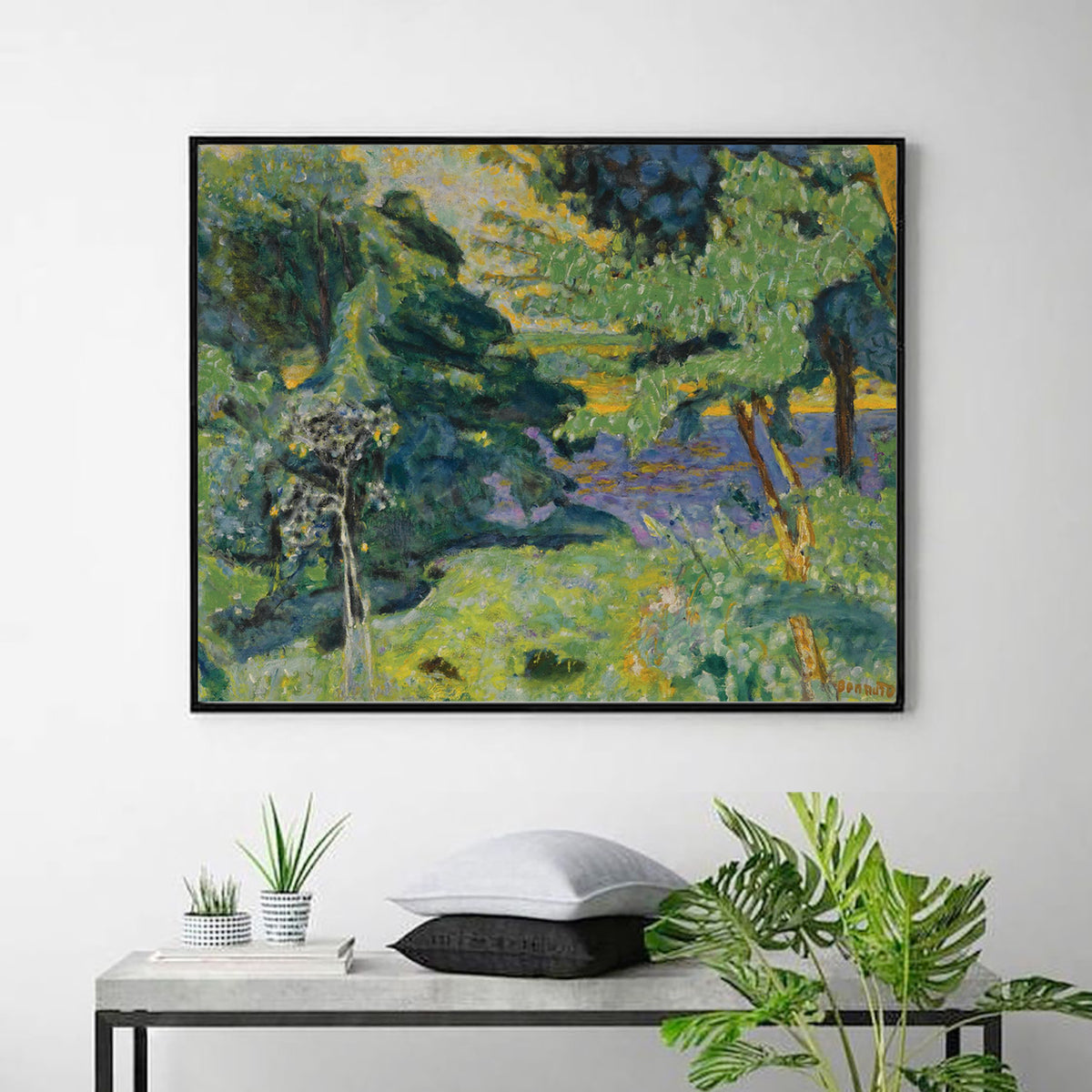 JARDIN à VERNON OR PAYSAGE AU BORD DE LA SEINE by Pierre Bonnard