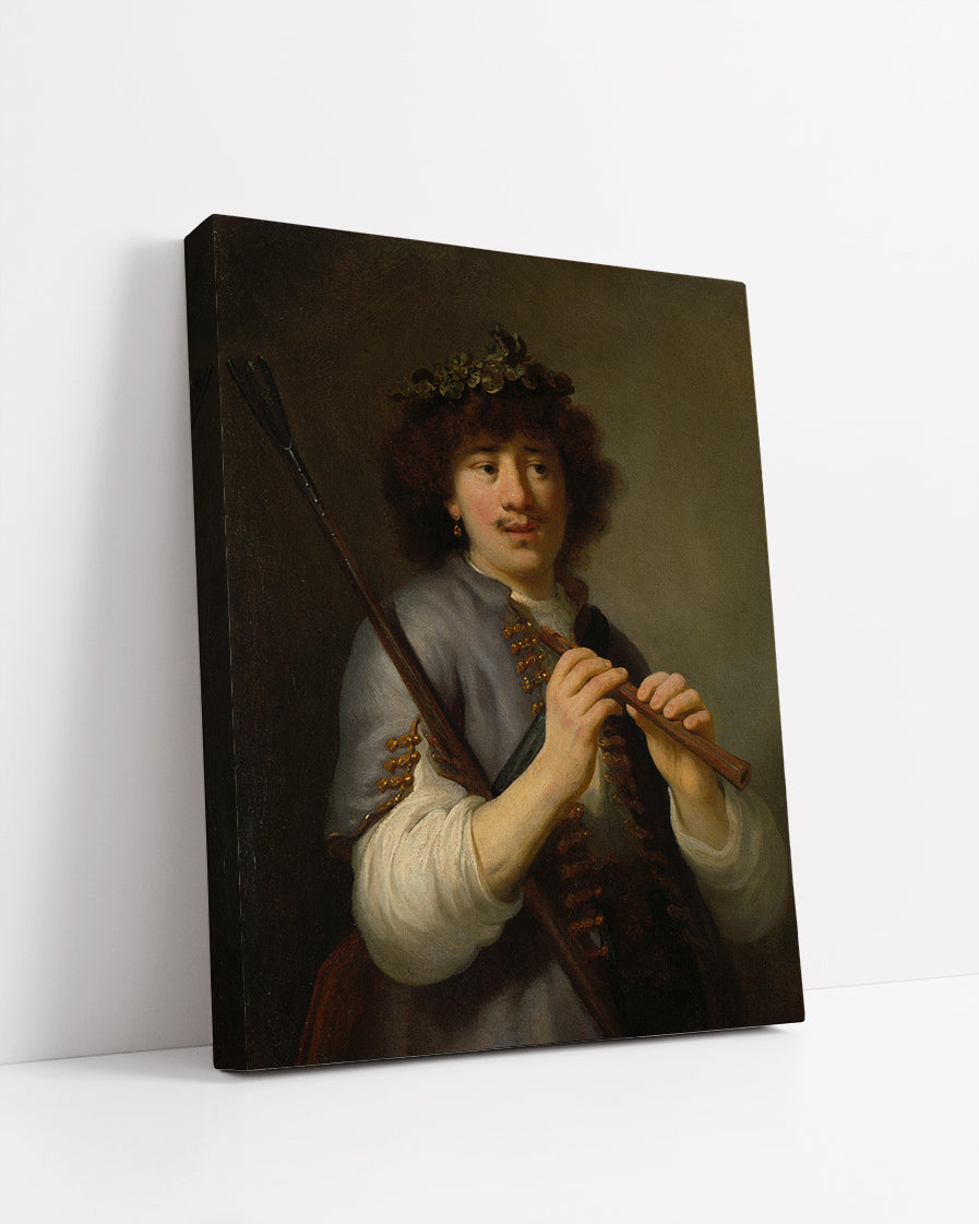 Rembrandt as Shepherd with Staff and Flute by Rembrandt Harmenszoon van Rijn