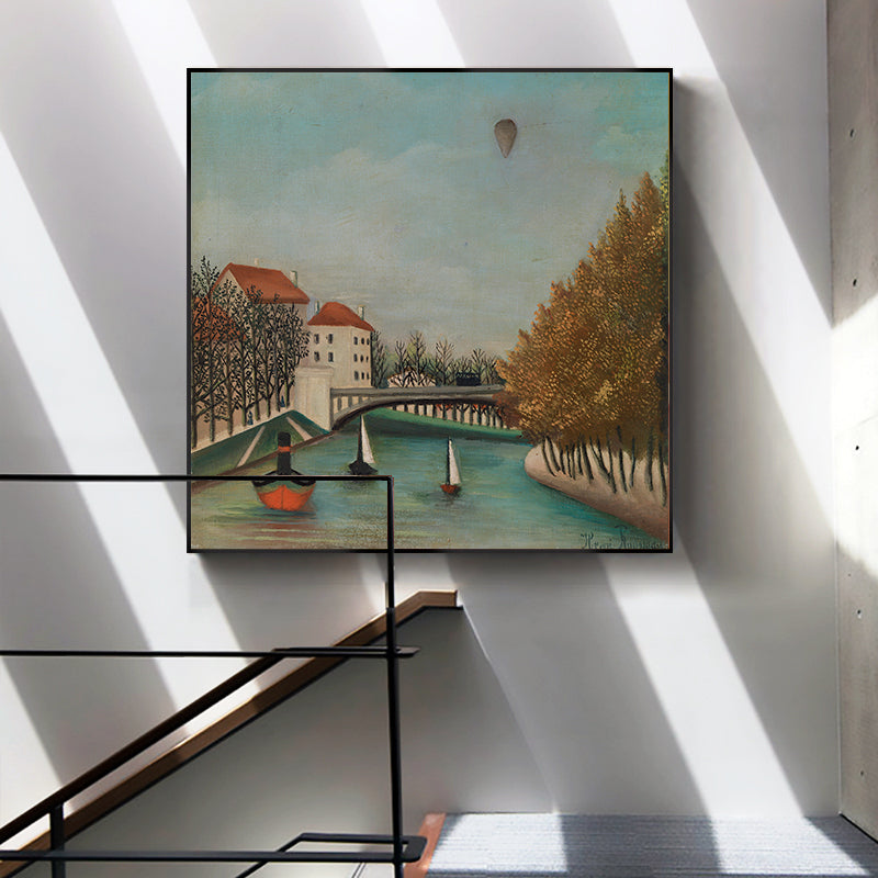 River Scene with Balloon by Henri Rousseau