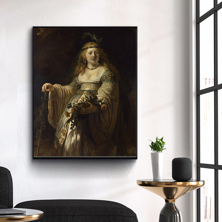 Saskia van Uylenburgh in Arcadian Costume by Rembrandt Harmenszoon van Rijn