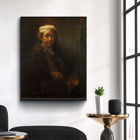 Self-Portrait at the Easel by Rembrandt Harmenszoon van Rijn