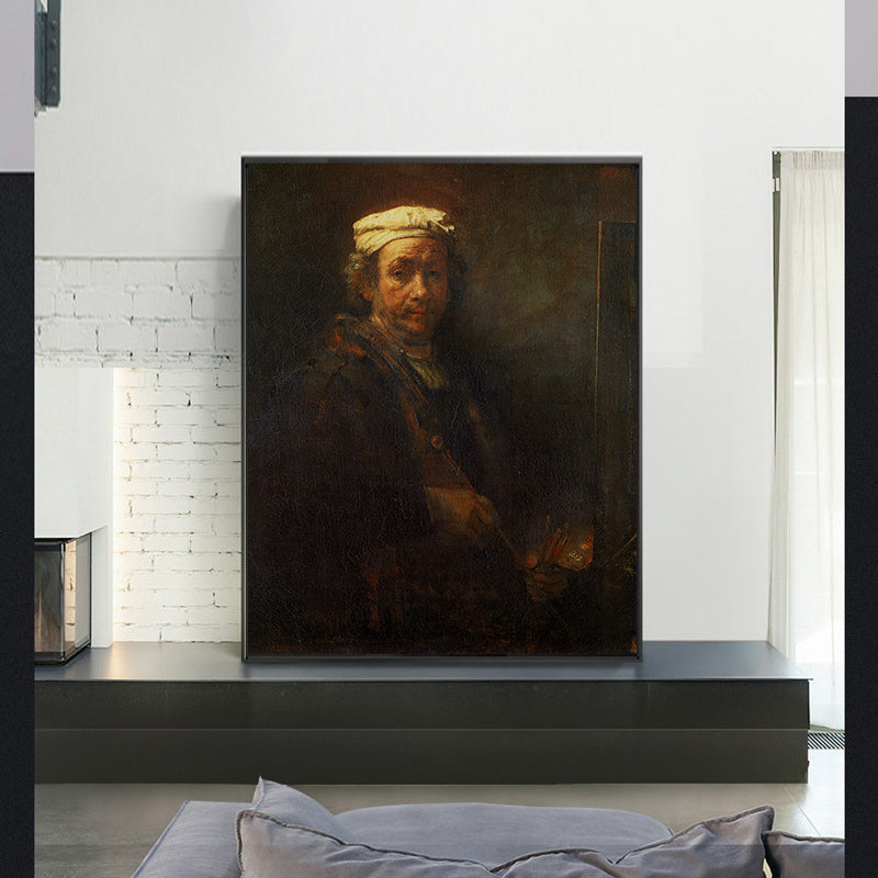Self-Portrait at the Easel by Rembrandt Harmenszoon van Rijn