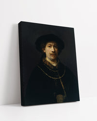 Self-portrait wearing a Hat and two Chains, Around by Rembrandt Harmenszoon van Rijn