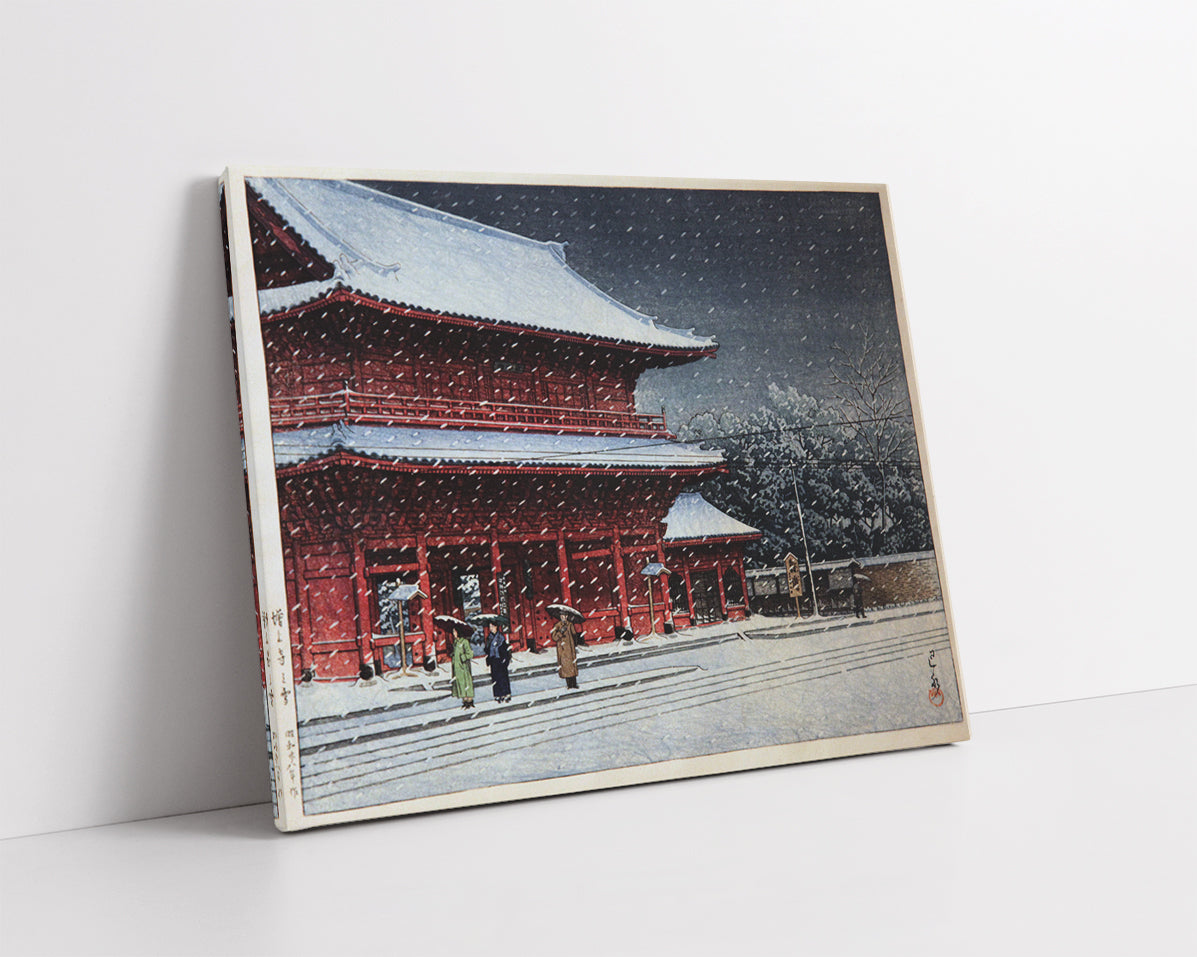 Snow_over_Zojoji_Temple by Kawase Hasui