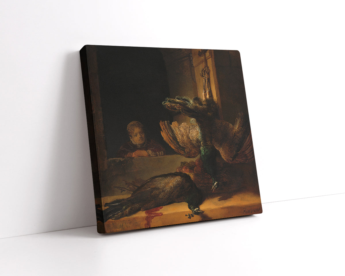 Still Life with Two Dead Peacocks and a Girl by Rembrandt Harmenszoon van Rijn
