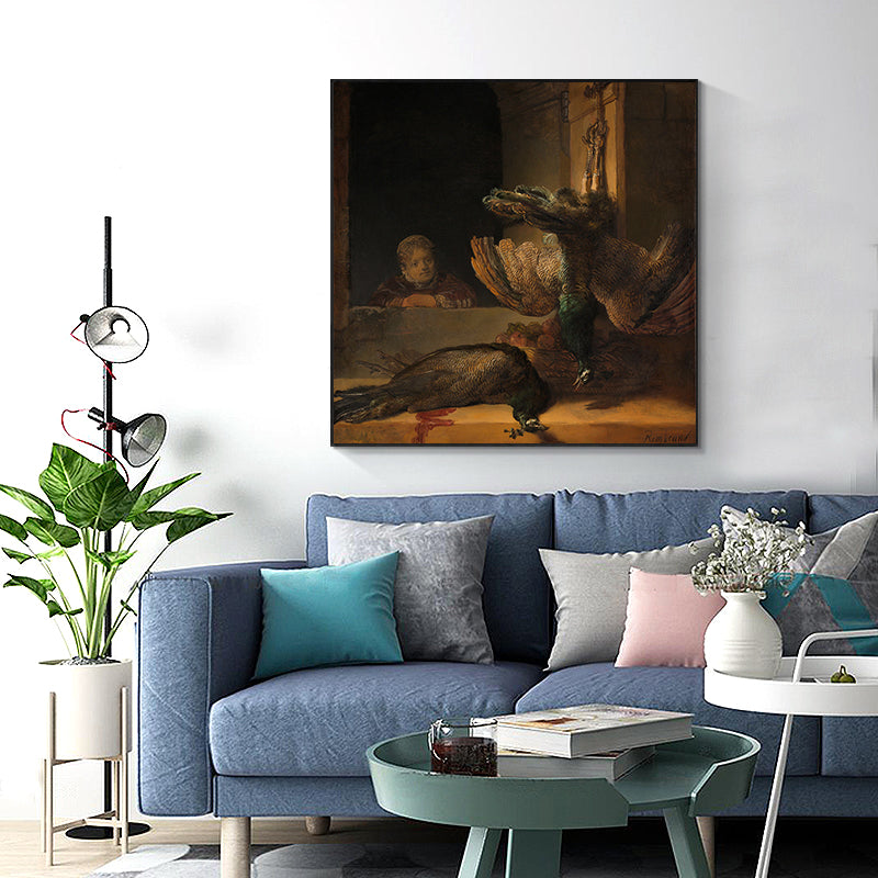 Still Life with Two Dead Peacocks and a Girl by Rembrandt Harmenszoon van Rijn