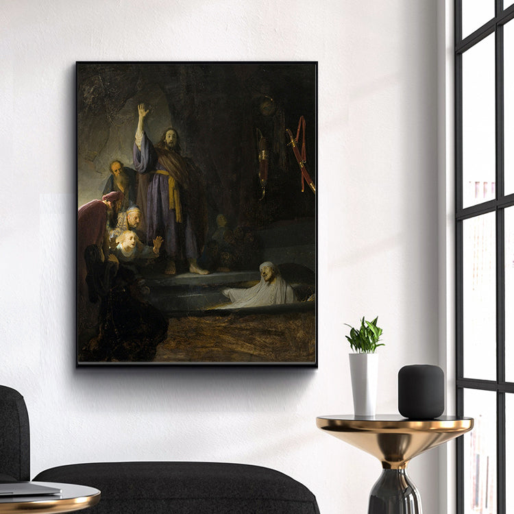 The raising of Lazarus by Rembrandt Harmenszoon van Rijn