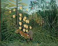 Tropical Forest-Battling Tiger and Buffalo by Henri Rousseau