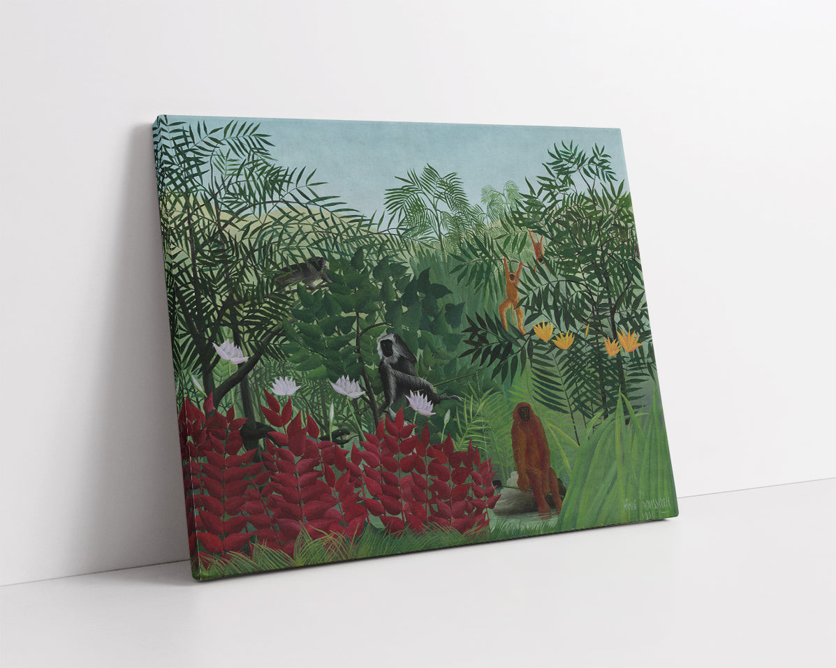 Tropical Forest with Apes and Snake by Henri Rousseau