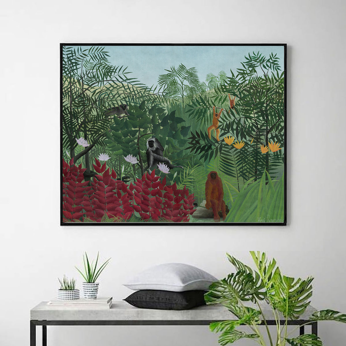Tropical Forest with Apes and Snake by Henri Rousseau